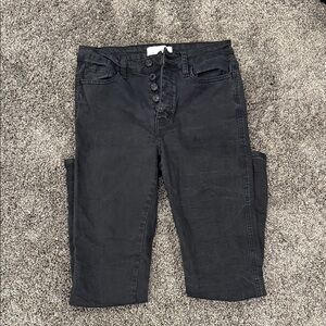 Black Button-Fly skinny jeans